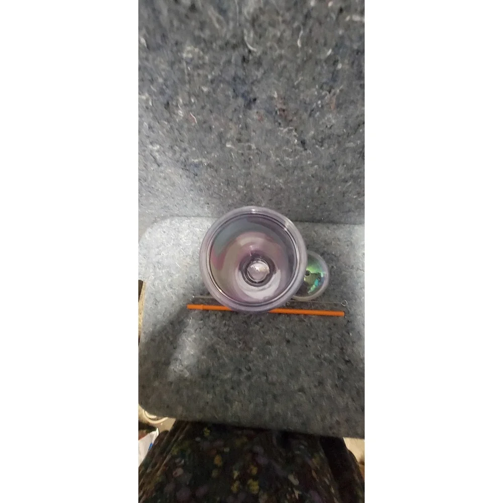 Starbucks Rainbow Swirl Cold Cup Tumbler With Dome Lid &‎ Orange Straw 24 Oz